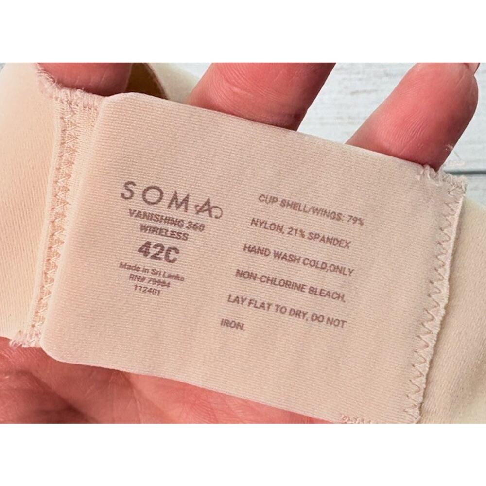 Soma Women’s Vanishing 360 Wireless Bra Seamless Smoothing Comfort Size 42C - Picture 3 of 3